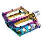 PEDALE VTT PLATEFORME DESCENTE / BMX SWITCH XL FREERIDE ALU CNC PETROLE FILETAGE 9/16 AVEC PICOTS (PAIRE) 110x100mm 8013271362182