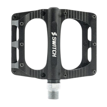 PEDALE VTT PLATEFORME DESCENTE / BMX SWITCH XL FREERIDE ALU CNC NOIR FILETAGE 9/16 AVEC PICOTS (PAIRE) 110x100mm 8013271362199