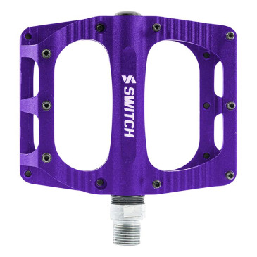 PEDALE VTT PLATEFORME DESCENTE / BMX SWITCH XL FREERIDE ALU CNC VIOLET FILETAGE 9/16 AVEC PICOTS (PAIRE) 110x100mm 8013271362205