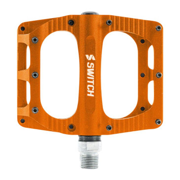 PEDALE VTT PLATEFORME DESCENTE / BMX SWITCH XL FREERIDE ALU CNC ORANGE FILETAGE 9/16 AVEC PICOTS (PAIRE) 110x100mm 8013271362212