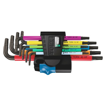 CLE MALES COUDEES TORX WERA 967 TX, BO BLACKLASER (SET 9 PIECES) -MARQUE ALLEMANDE POUR LES ATELIERS- 4013288170125
