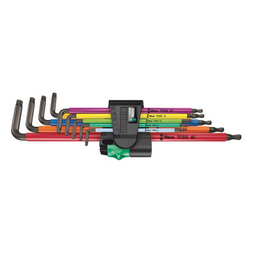 CLE MALES COUDEES TORX WERA 967 TX XL BLACKLASER (AVEC FONCTION RETENUE) (SET 9 PIECES) -MARQUE ALLEMANDE POUR LES ATELIERS- 4013288193537