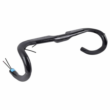 CINTRE ROUTE PRO VIBE AERO COMPACT CARBONE NOIR L 42 EXTERIEUR (AXE-AXE 42cm) POUR POTENCE 31.8mm POUR PASSAGE CABLE INTERNE (DI2) 8717009369503