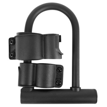 ANTIVOL VELO / TROTTINETTE U DIAM 13mm 142mm NOIR LIVRE AVEC 2 CLES/SUPPORT 7427255406969