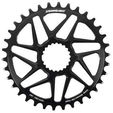 PLATEAU VTT DIRECT MOUNT POUR SHIMANO FC-M6100/M6120/M6130/FC-M7100/M7120/M7130/FC-M8100/M8120/M8130 STRONGLIGHT MONO ALU NOIR 34DTS - EPAISSEUR 3mm 12V. 3700223723072