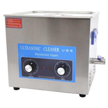 NETTOYEUR/BAC ULTRASONS PROFESSIONNEL ANALOGIQUE 15L 360 WATTS AVEC VANNE DE VIDANGE (330x300x150mm) (QUALITE PREMIUM) 3700948306529