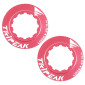 ECROU DISQUE DE FREIN CENTER LOCK TRIPEAK ALUMINIUM ULTRA LEGER 7g ROSE - SERRAGE INTERNE (VENDU A LA PAIRE) 4710243294406