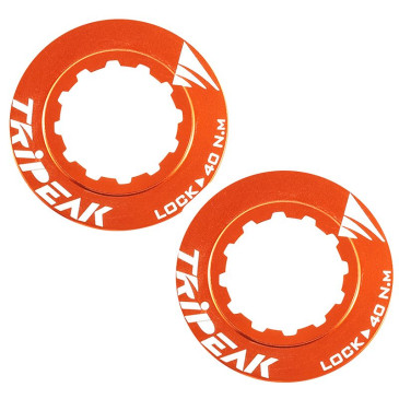 ECROU DISQUE DE FREIN CENTER LOCK TRIPEAK ALUMINIUM ULTRA LEGER 7g ORANGE - SERRAGE INTERNE (VENDU A LA PAIRE) 4710243294383
