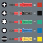 EMBOUTS/LAMES INTERCHANGEABLES ISOLE WERA KOMPAKT VDE 60 A FENTE/PLAT 1x5,5x157 mm JAUNE/ROUGE (VENDU A L'UNITE) -MARQUE ALLEMANDE POUR LES ATELIERS- 4013288228468