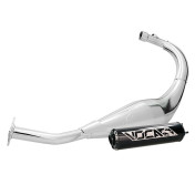 EXHAUST FOR 50CC MOTORBIKE VOCA CROSS CHROMED FOR SHERCO 50 SM-R, SE-R (LOW MOUNTING - BLACK ALUMINIUM SILENCER) 3700948229361