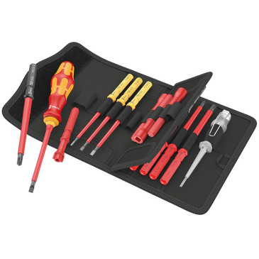 WERA VDE KOMPAKT - INSULATED HANDLE + INTERCHANGEABLE BLADES Red/yellow (SET 18 PIECES) - German tools for workshop. 4013288106599