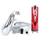 EXHAUST FOR 50cc MOTORBIKE VOCA CROSS CHROMED FOR BETA 50 RR 2012> (TOP/RIGHT MOUNTING - RED ALUMINIUM SILENCER) 3700948184844