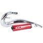 EXHAUST FOR 50cc MOTORBIKE VOCA CROSS CHROMED FOR BETA 50 RR 2012> (TOP/RIGHT MOUNTING - RED ALUMINIUM SILENCER) 3700948184844