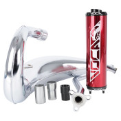 POT 50 A BOITE VOCA CROSS CHROMED POUR RIEJU 50 MRT (PASSAGE HAUT - SILENCIEUX ALU ROUGE) 3700948184820