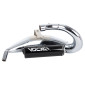 EXHAUST FOR 50cc MOTORBIKE VOCA CROSS CHROMED FOR DERBI 50 SENDA, SENDA DRD/APRILIA 50 RX, SX (TOP MOUNTING - BLACK ALUMINIUM SILENCER) 3700948184882