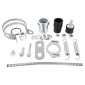 EXHAUST FOR 50cc MOTORBIKE VOCA CROSS CHROMED FOR DERBI 50 SENDA, SENDA DRD/APRILIA 50 RX, SX (TOP MOUNTING - BLACK ALUMINIUM SILENCER) 3700948184882