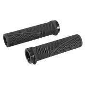 POIGNEE VTT / CITY NEWTON LOCK ON RUBBER NOIR L130mm AVEC BOUCHON (PAIRE) 3700948299722