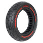 PNEU TROTTINETTE PLEIN CROSS 10 X 2.50 NOIR LISERET ROUGE (LARGEUR INTERIEUR 46mm) 8435764432453