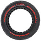 PNEU TROTTINETTE PLEIN CROSS 10 X 2.50 NOIR LISERET ROUGE (LARGEUR INTERIEUR 46mm) 8435764432453