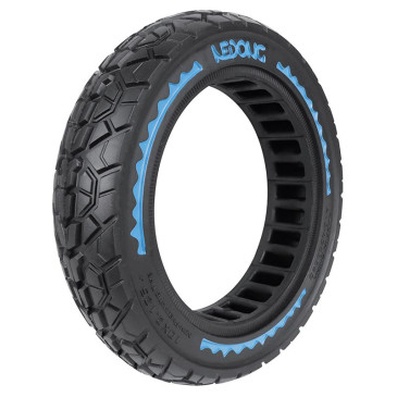 PNEU TROTTINETTE PLEIN CROSS 10 X 2.50/B34 NOIR LISERET BLEU ULTRALEGER (LARGEUR INTERIEUR 43mm) 8435764436468