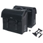 SACOCHE ARRIERE VELO DOUBLE BASIL URBAN LOAD IMPERMEABLE NOIR 48-53L (8x38x30cm) COMPATIBLE SYSTEME MIK (COMPATIBLE AVEC 157030 INCLUS) 8715019183256
