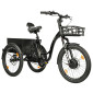 TRICYCLE ELECTRIQUE/VAE CITY LEADER FOX 24" CURTIS 2025 MIXTE NOIR BRILLANT 8V SHIMANO NEXUS MOTEUR ROUE AV BAFANG 36V 45Nm BATTERIE 16,7Ah (LARGEUR HORS TOUT 75cm, DEBATTEMENT 100mm) 8592826101457