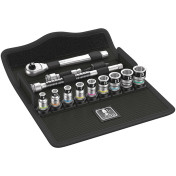 CLIQUET WERA 8100 ZYKLOP METAL 1/4 METRIQUE AVEC DOUILLES CHROME MOLY (SET 13 PIECES) -MARQUE ALLEMANDE POUR LES ATELIERS- 4013288190987