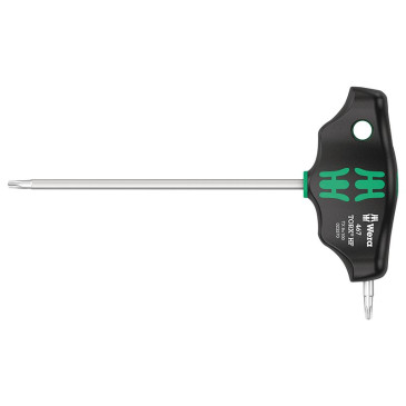 CLE TORX MANCHE EN T WERA 467 HF T9x100mm NOIR/VERT (VENDU A L'UNITE) -MARQUE ALLEMANDE POUR LES ATELIERS- 4013288208248