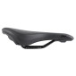 SELLE NEWTON JUNIOR ICHNOS RACING NOIR DECO ROUGE 256X140MM RAIL ACIER 3700948300503