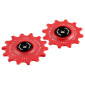 GALET DERAILLEUR ROUTE TRIPEAK 12-14 DENTS CERAMIQUE 11V. SHIMANO DURA-ACE R9100 / ULTEGRA R8000 /105 R7000 ROUGE (BLISTER DE 2) 4710243281499