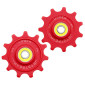 GALET DERAILLEUR ROUTE TRIPEAK 11-11 DENTS CERAMIQUE 12V. SHIMANO DURA-ACE R9200 / ULTEGRA R8100 / 105 R7100 ROUGE (BLISTER DE 2) 4710243287415