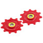 GALET DERAILLEUR ROUTE TRIPEAK 11-11 DENTS CERAMIQUE 12V. SHIMANO DURA-ACE R9200 / ULTEGRA R8100 / 105 R7100 ROUGE (BLISTER DE 2) 4710243287415
