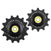 GALET DERAILLEUR TRIPEAK 12-14 DENTS ROULEMENT G5 CERAMIQUE POUR SHIMANO RD91xx/80xx/70xx 12V. NOIR (4 RONDELLES DURACE/4 RONDELLES ULTEGRA ,105) (BLISTER DE 2) 4710243286760