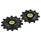 GALET DERAILLEUR TRIPEAK 12-14 DENTS ROULEMENT G5 CERAMIQUE POUR SHIMANO RD91xx/80xx/70xx 12V. NOIR (4 RONDELLES DURACE/4 RONDELLES ULTEGRA ,105) (BLISTER DE 2) 4710243286760