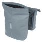 SACOCHE ARRIERE VELO DOUBLE BASIL VEGAN BLEU IMITATION CUIR 28/32L FIXATION PORTE BAGAGE FERMETURE PLIANT ANTI-PLUIE AVEC REFLECHISSANT FIXATION SYSTEME MIK (COMPATIBLE AVEC 157030 INCLUS) 8715019184024