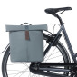 SACOCHE ARRIERE VELO DOUBLE BASIL VEGAN BLEU IMITATION CUIR 28/32L FIXATION PORTE BAGAGE FERMETURE PLIANT ANTI-PLUIE AVEC REFLECHISSANT FIXATION SYSTEME MIK (COMPATIBLE AVEC 157030 INCLUS) 8715019184024