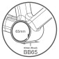 CUVETTE INTEGRE BOITIER ROUTE A EMBOITER/PRESSFIT TRIPEAK G5 CERAMIQUE BOITE 63 DIAM 65 POUR AXE 24mm, 28.99mm, 30mm (COMPATIBLE SHIMANO, SRAM DUB, ROTOR 3D PLUS) 4710243292334