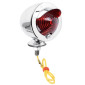 FEU/ECLAIRAGE ADDITIONNEL GLIDE CYCLO/MOTO DECORATIF CHROME AVEC CASQUETTE (ECLAIRAGE ROUGE) -SELECTION P2R- 3700948308905