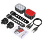 ECLAIRAGE VELO USB KIT 500 / 100 LUMENS NOIR (AVANT+ARRIERE) (CABLE USB INCLUS) -SELECTION P2R- 8015431016614