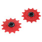 GALET DERAILLEUR TRIPEAK 13-13 DENTS ROULEMENT G5 CERAMIQUE POUR SHIMANO GRX/XT/RD-GRX812/817 / M91xx 11V. ROUGE (BLISTER DE 2) 4710243283424