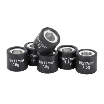 GALET/ROULEAU MAXISCOOTER MAGNETI MARELLI 19x17 7,5g (x6) POUR PIAGGIO 125 BEVERLY, FLY, LIBERTY, MP3, YOURBAN VESPA LX ET GTS, X10, X9, X8, X7, X-EVO/APRILIA 125 SPORTCITY, SCARABEO