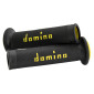 REVETEMENT POIGNEE DOMINO MOTO ON ROAD A010 NOIR/JAUNE OPEN END 120-125mm (PAIRE) 8033900035881