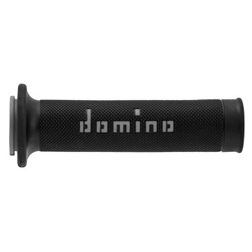 REVETEMENT POIGNEE DOMINO MOTO ON ROAD A010 NOIR/GRIS OPEN END 120-125mm (PAIRE) 8033900032255