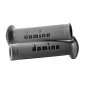REVETEMENT POIGNEE DOMINO MOTO ON ROAD A010 GRIS/NOIR OPEN END 120-125mm (PAIRE) 8033900000032