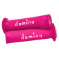 REVETEMENT POIGNEE DOMINO MOTO ON ROAD A010 FUCHSIA/BLANC OPEN END 120-125mm (PAIRE) 8033900037083