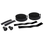 RUBAN DE GUIDON / CINTRE NEWTON EBON NOIR MOTIFS SYMETRIQUES NOIR BRILLANT AVEC BOUCHONS (CONFORTABLE EPAISSEUR 3mm) 3700948302798