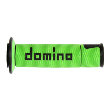 GRIP - DOMINO ORIGINAL- ON ROAD A450 GREEN/BLACK OPEN END (PAIR). 8033900016682