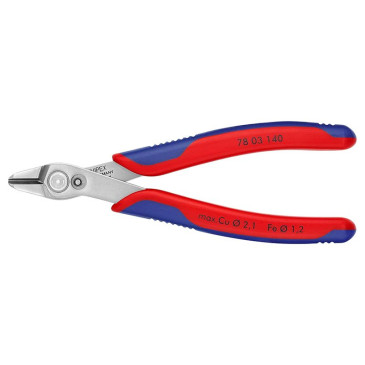 PINCE COUPANTE PRO KNIPEX SUPER KNIPS XL 140mm CHROME ULTRA FINE POUR ELECTRONIQUE AVEC POIGNEE ERGONOMIQUE (78 03 125) -MADE IN GERMANY- 4003773081647