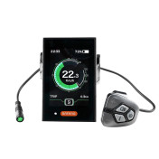 COMPTEUR / DISPLAY AVEC UNITE DE COMMANDE VAE BAFANG DP C18 UART POUR MOTEUR CENTRAL NOIR (SUPPORT 22,2/25 mm LONGUEUR CABLE 230 mm) 3667385000017