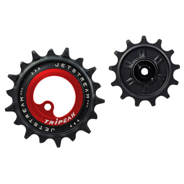 GALET DERAILLEUR AOPW TRIPEAK 13-18 DENTS CERAMIQUE 12/11V. SHIMANO DEORE XT 8100/8130 SLX 7120/7100 ROUGE (JEU DE 2) (GARANTIE 4 ans) 4710243291306